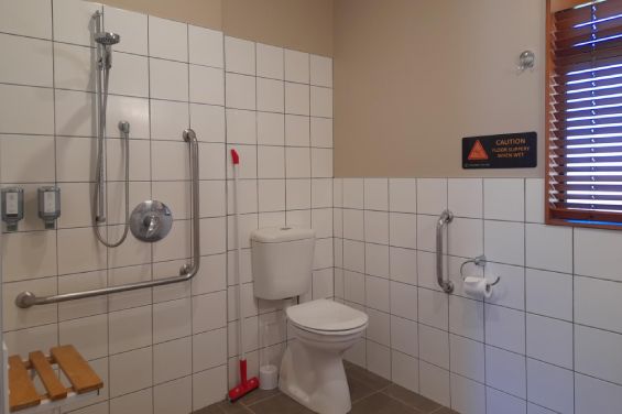 Accessible bathroom amenities at Tongariro Junction Accommodation